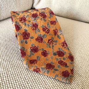 Ermenegildo Zegna Floral Orange and Red Men's Tie